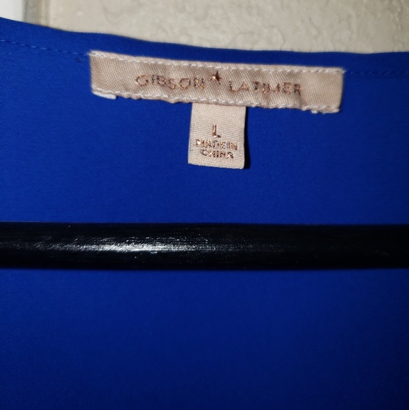 Gibson Latimer Blue Flowy Blouse - Picture 4 of 4